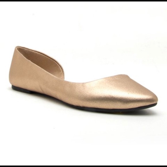 Gold D’Orsay flats almond toe 8.5 8 new in box - Picture 5 of 5